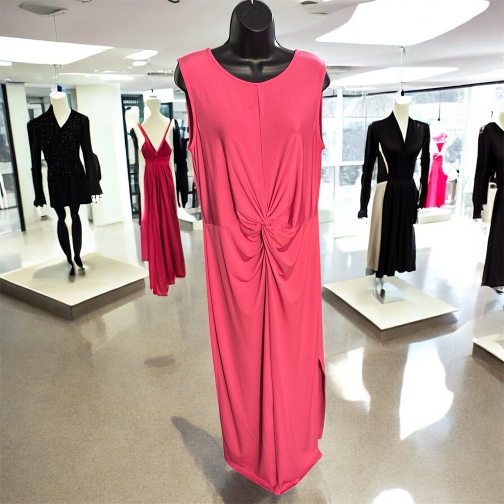BROOKE SHIELDS TIMELESS Twist Front Sleeveless Maxi Dress LIKE NEW - Picture 3 of 5